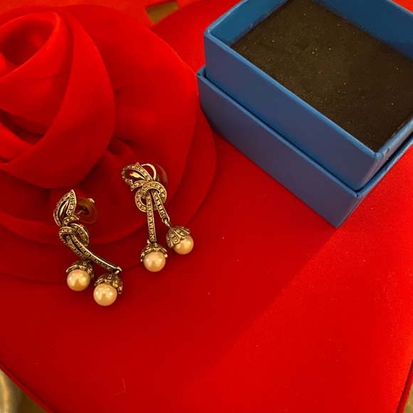 Sterling silver earrings with beautiful pearl drops vintage pierced❤️ - Picture 4 of 13